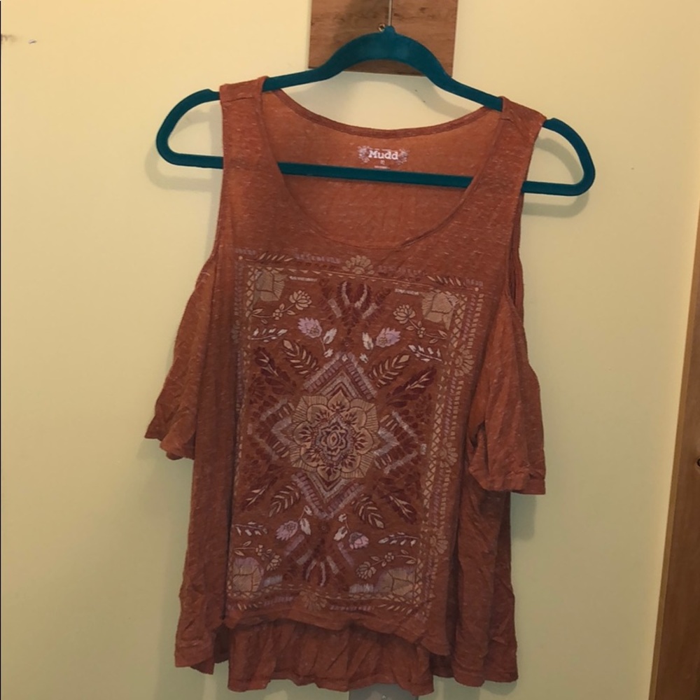 Pattered Off-Shoulder Blouse